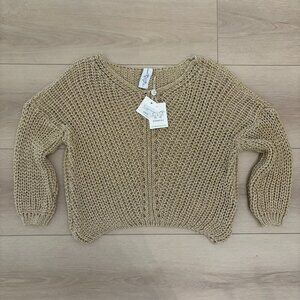 Bognar Blu Silver & Gold Lurex Cropped Sweater